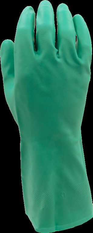 Green Nitrile Flock Lined Gloves