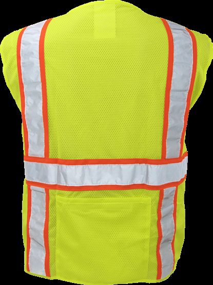 Surveyors Vest Lime with Silver Stripe