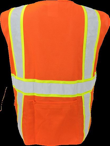 Surveyors Vest Orange with Silver Stripe