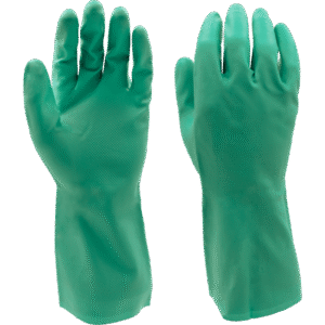 Green Nitrile Flock Lined Gloves