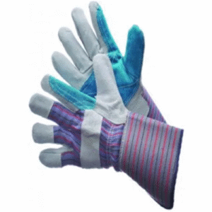 GLOVES:30-3111 Leather Gloves - Leather Gloves Joint Double Palm Rubberized Cuff