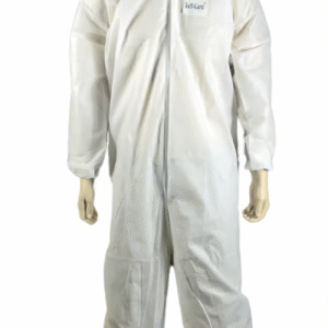 Major Gloves SMS Coverall with Attached Hood, Boots, Elastic Wrists, White,
