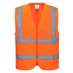 Portwest Hi-Vis Zipped Band & Brace Vest, Yellow