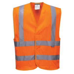Portwest Hi-Vis Zipped Band & Brace Vest, Orange