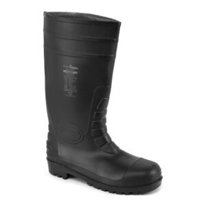 Portwest FW95  Black 16" PVC Boot Steel Toe and White