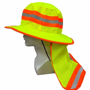 HiVis Reflective Wide Brim Boonie Hat with Neck Flap,