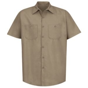 Men's Khaki Poplin Work Shirt,