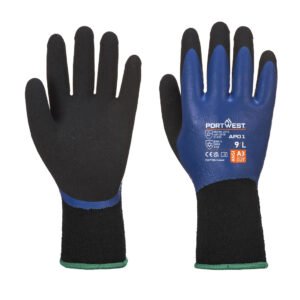 Portwest Cold 13 Latex Aqua Glove Blue/Black