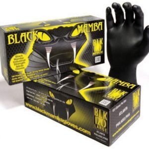 Black Mamba Black Powder Free Textured Nitrile Gloves (Medium) 100 per