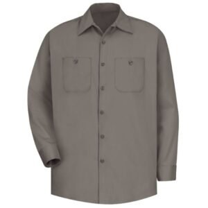 Workwear Men's Long Sleeve Wrinkle-Resistant Cotton Work Shirt